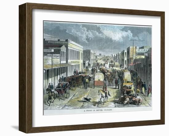 A Street in Denver, Colorado, USA, C1880-null-Framed Giclee Print