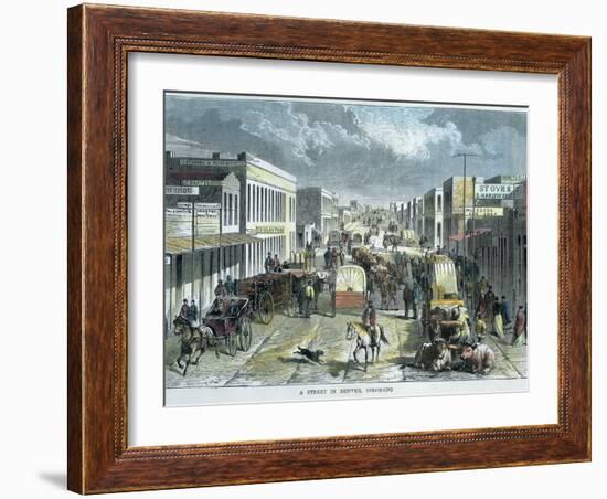 A Street in Denver, Colorado, USA, C1880-null-Framed Giclee Print