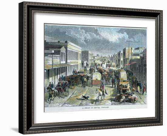 A Street in Denver, Colorado, USA, C1880-null-Framed Giclee Print