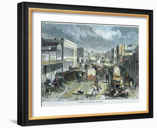 A Street in Denver, Colorado, USA, C1880--Framed Giclee Print