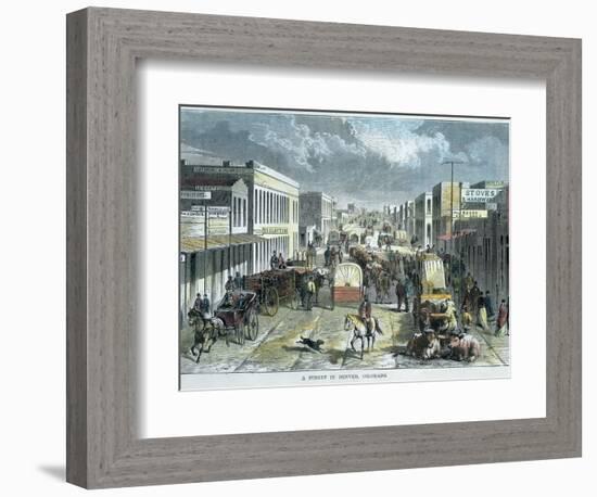 A Street in Denver, Colorado, USA, C1880-null-Framed Premium Giclee Print