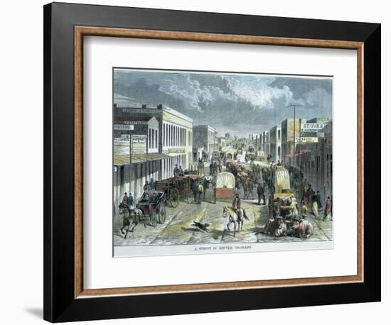 A Street in Denver, Colorado, USA, C1880-null-Framed Premium Giclee Print