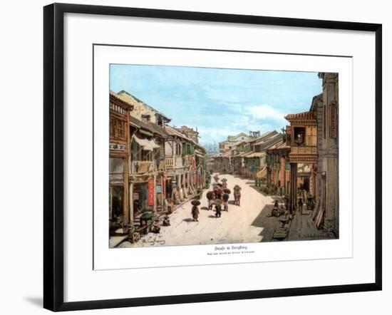 A Street in Hong Kong, 1900-null-Framed Giclee Print