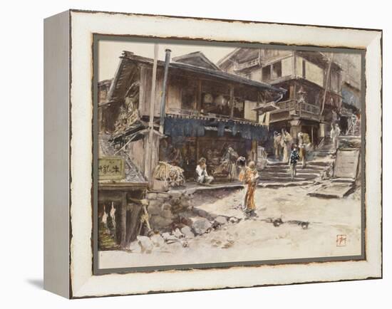 A Street in Ikao, Japan I, 1890 (W/C & Gouache over Pencil on Paper)-Robert Frederick Blum-Framed Premier Image Canvas