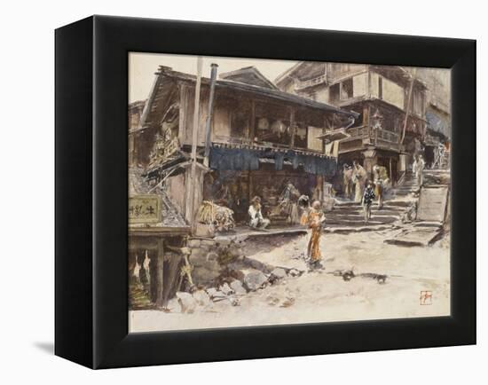 A Street in Ikao, Japan I, 1890 (W/C & Gouache over Pencil on Paper)-Robert Frederick Blum-Framed Premier Image Canvas