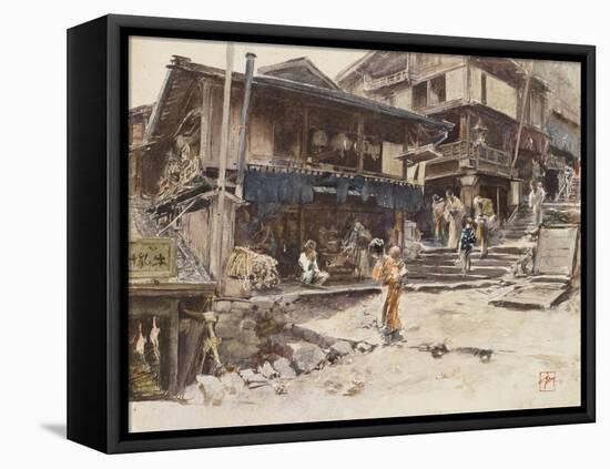 A Street in Ikao, Japan I, 1890 (W/C & Gouache over Pencil on Paper)-Robert Frederick Blum-Framed Premier Image Canvas