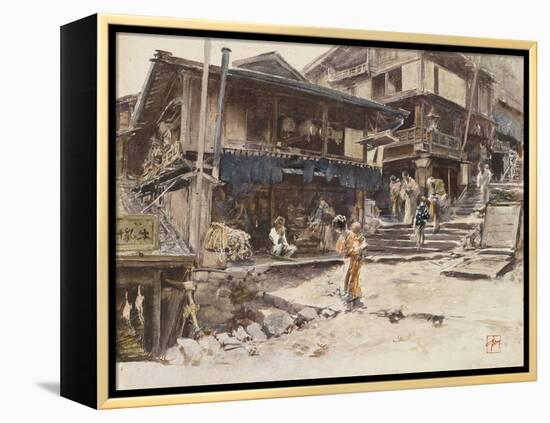 A Street in Ikao, Japan I, 1890 (W/C & Gouache over Pencil on Paper)-Robert Frederick Blum-Framed Premier Image Canvas