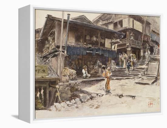 A Street in Ikao, Japan I, 1890 (W/C & Gouache over Pencil on Paper)-Robert Frederick Blum-Framed Premier Image Canvas