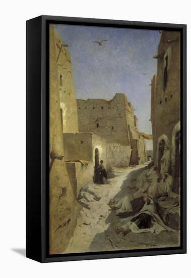 A Street in Laghouat-Eugene Fromentin-Framed Premier Image Canvas