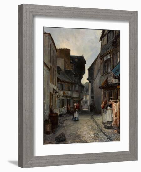 A Street in Landerneau, 1851-Johan Barthold Jongkind-Framed Giclee Print