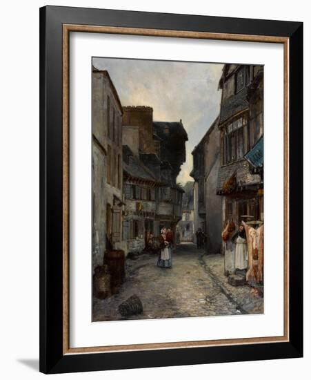 A Street in Landerneau, 1851-Johan Barthold Jongkind-Framed Giclee Print