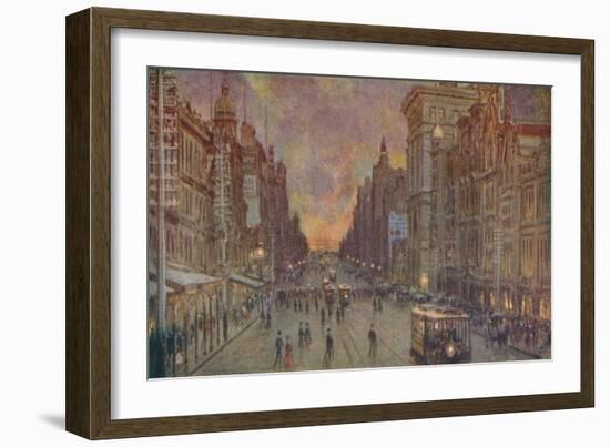 'A Street in Melbourne', 1924-Unknown-Framed Giclee Print