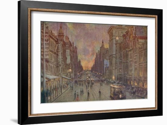 'A Street in Melbourne', 1924-Unknown-Framed Giclee Print