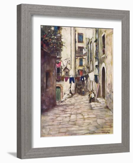 'A Street in Naples', 1903-Mortimer L Menpes-Framed Giclee Print