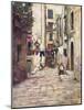 'A Street in Naples', 1903-Mortimer L Menpes-Mounted Giclee Print