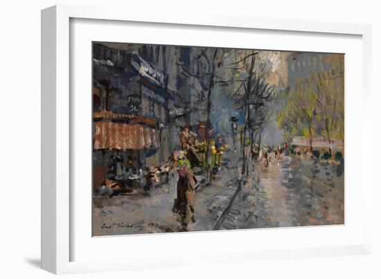 A Street in Paris, 1918-Konstantin Alexeyevich Korovin-Framed Giclee Print