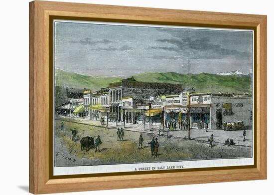 A Street in Salt Lake City, Utah, USA, C1880-null-Framed Premier Image Canvas