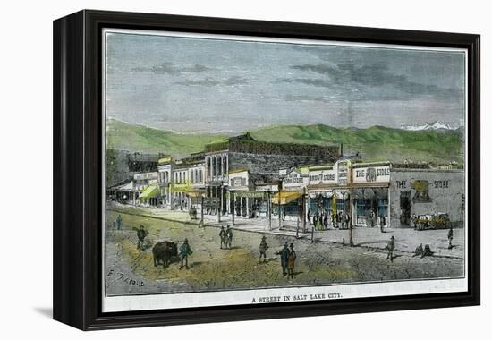 A Street in Salt Lake City, Utah, USA, C1880-null-Framed Premier Image Canvas