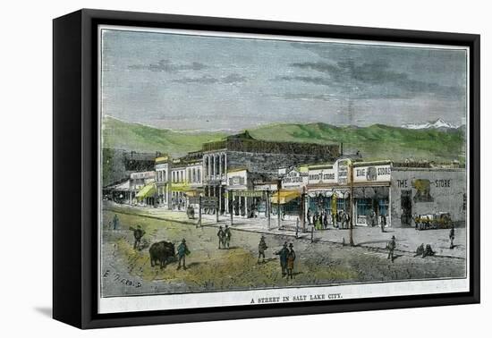 A Street in Salt Lake City, Utah, USA, C1880-null-Framed Premier Image Canvas