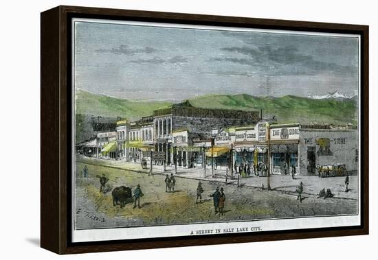 A Street in Salt Lake City, Utah, USA, C1880-null-Framed Premier Image Canvas