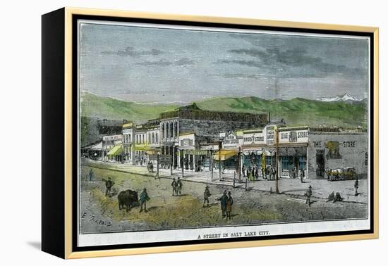 A Street in Salt Lake City, Utah, USA, C1880-null-Framed Premier Image Canvas