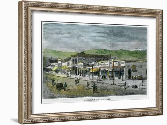 A Street in Salt Lake City, Utah, USA, C1880-null-Framed Giclee Print