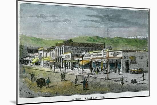 A Street in Salt Lake City, Utah, USA, C1880-null-Mounted Giclee Print