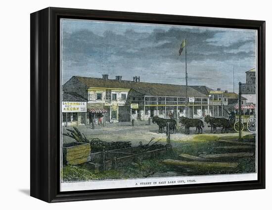 A Street in Salt Lake City, Utah, USA, C1880-null-Framed Premier Image Canvas