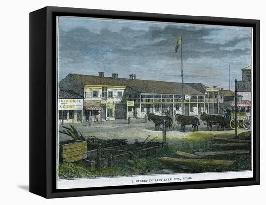 A Street in Salt Lake City, Utah, USA, C1880-null-Framed Premier Image Canvas