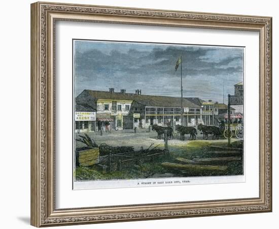 A Street in Salt Lake City, Utah, USA, C1880-null-Framed Giclee Print