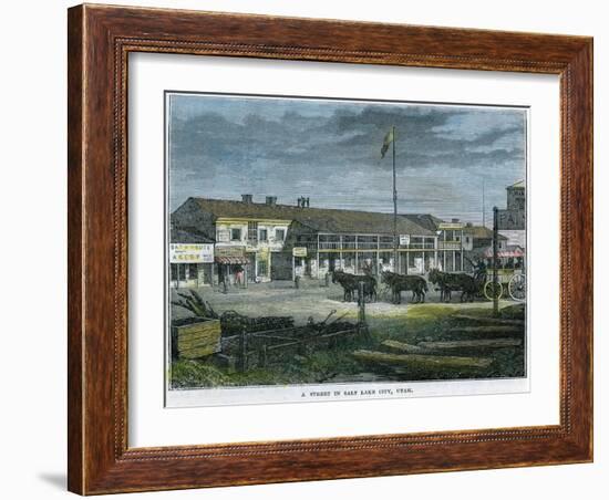 A Street in Salt Lake City, Utah, USA, C1880-null-Framed Giclee Print