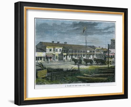 A Street in Salt Lake City, Utah, USA, C1880-null-Framed Giclee Print