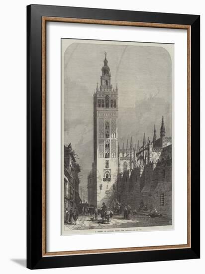 A Street in Seville, Spain, the Giralda-Samuel Read-Framed Giclee Print