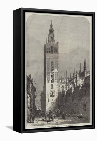 A Street in Seville, Spain, the Giralda-Samuel Read-Framed Premier Image Canvas