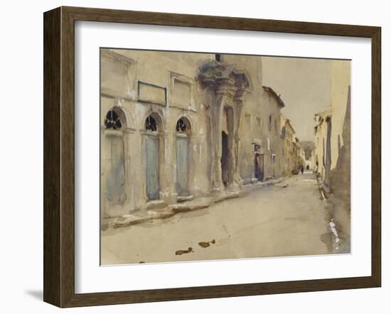 A Street in Spain (Watercolour over Graphite with Touches of Bodycolour)-John Singer Sargent-Framed Giclee Print