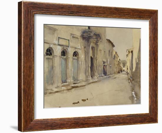 A Street in Spain (Watercolour over Graphite with Touches of Bodycolour)-John Singer Sargent-Framed Giclee Print