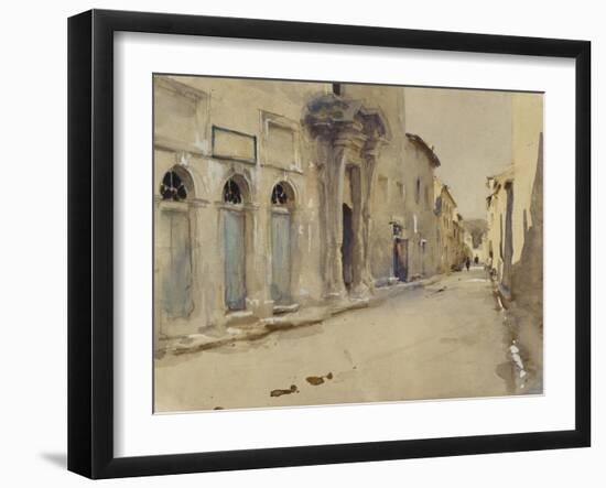 A Street in Spain (Watercolour over Graphite with Touches of Bodycolour)-John Singer Sargent-Framed Giclee Print