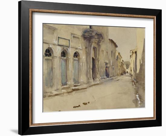 A Street in Spain (Watercolour over Graphite with Touches of Bodycolour)-John Singer Sargent-Framed Giclee Print