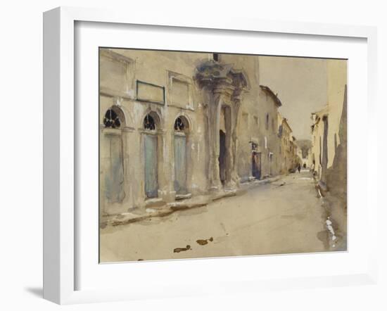 A Street in Spain (Watercolour over Graphite with Touches of Bodycolour)-John Singer Sargent-Framed Giclee Print