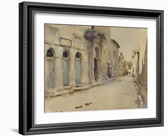 A Street in Spain (Watercolour over Graphite with Touches of Bodycolour)-John Singer Sargent-Framed Giclee Print