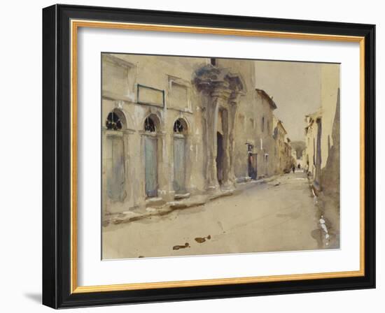A Street in Spain (Watercolour over Graphite with Touches of Bodycolour)-John Singer Sargent-Framed Giclee Print