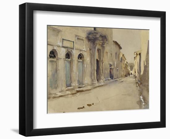 A Street in Spain (Watercolour over Graphite with Touches of Bodycolour)-John Singer Sargent-Framed Giclee Print