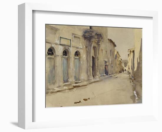 A Street in Spain (Watercolour over Graphite with Touches of Bodycolour)-John Singer Sargent-Framed Giclee Print