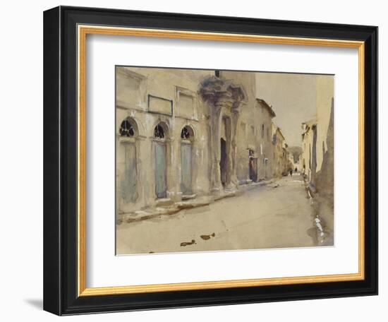 A Street in Spain (Watercolour over Graphite with Touches of Bodycolour)-John Singer Sargent-Framed Giclee Print