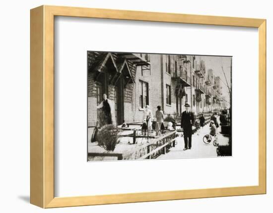 A street in the Borough of Queens, New York, USA, early 1930s-Unknown-Framed Photographic Print