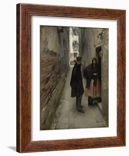 A Street in Venice, C.1880-82 (Oil on Canvas)-John Singer Sargent-Framed Giclee Print