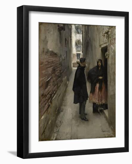 A Street in Venice, C.1880-82 (Oil on Canvas)-John Singer Sargent-Framed Giclee Print