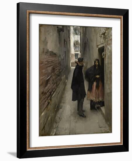 A Street in Venice, C.1880-82 (Oil on Canvas)-John Singer Sargent-Framed Giclee Print