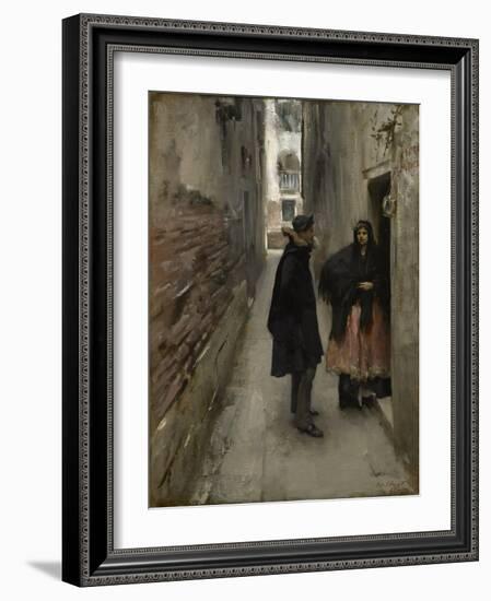A Street in Venice, C.1880-82 (Oil on Canvas)-John Singer Sargent-Framed Giclee Print