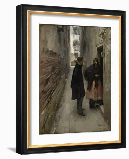 A Street in Venice, C.1880-82 (Oil on Canvas)-John Singer Sargent-Framed Giclee Print